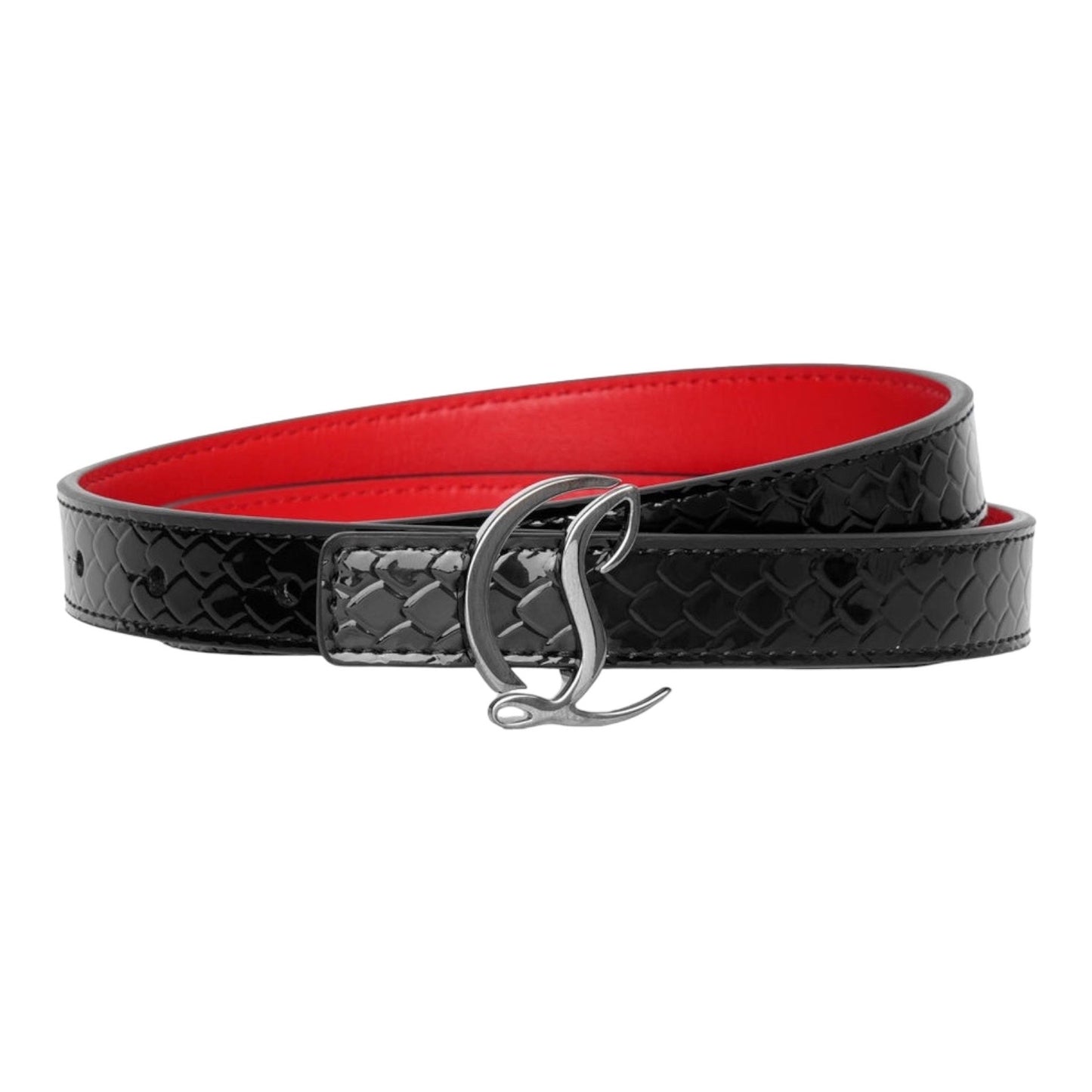 Christian Louboutin Patent Leather CL Logo Belt