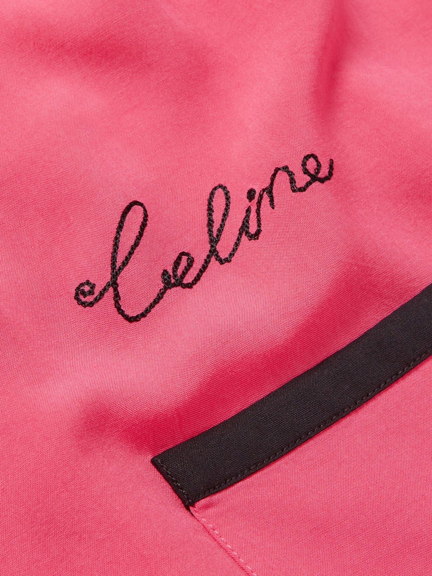 Celine Camp-Collar Logo-Embroidered Twill Shirt