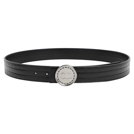Dior CD Plaque Smooth Grained Leather Belt