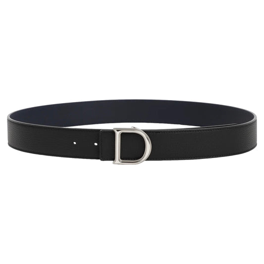 Dior Reversible 'My CD' Belt in Smooth Grained Leather